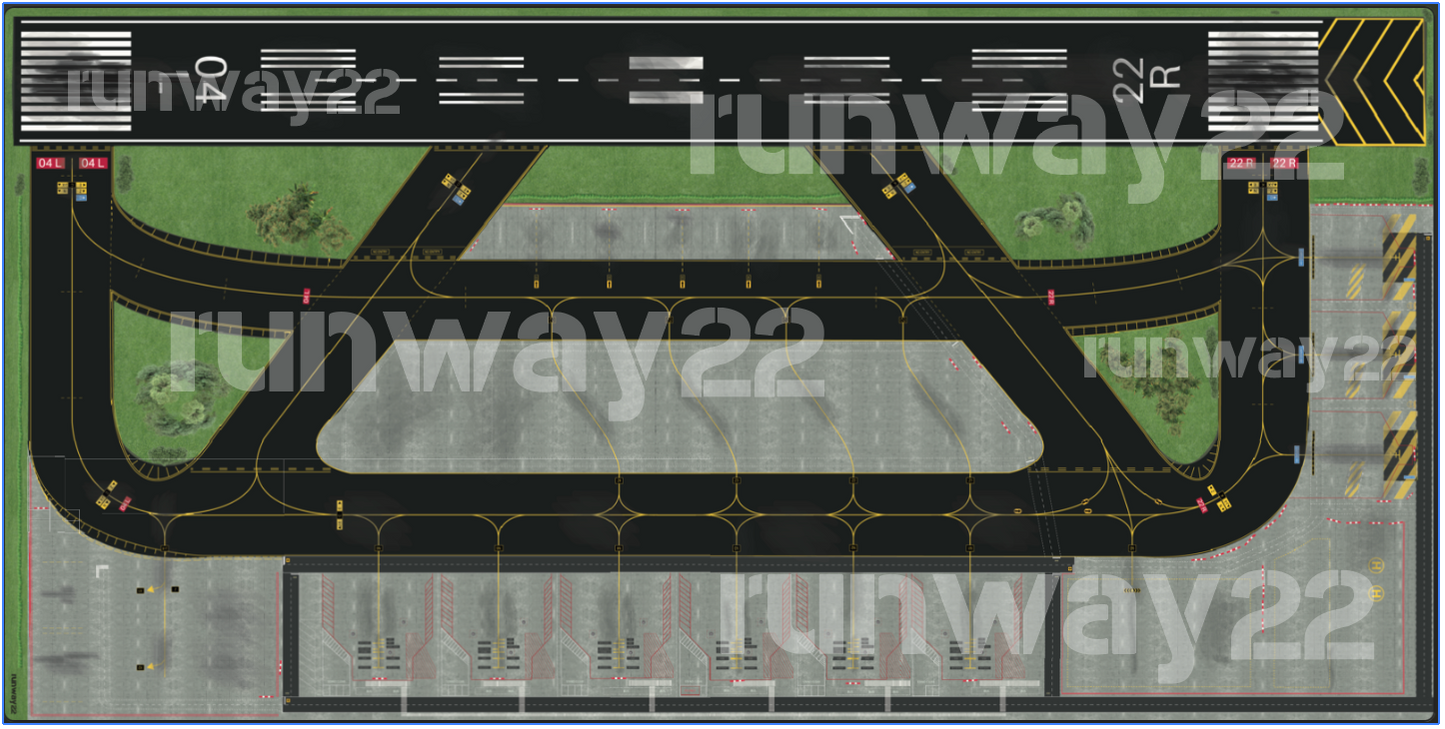 Flughafen/Airport Matte 1:400 / 1:500, 200x100cm für Flugzeugmodelle. TOP-Diorama!